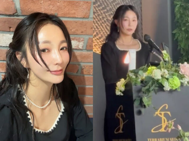 안혜경이 쿠팡으로 산 3만 원짜리 원피스를 입고 결혼식 사회를 봤다. / 안혜경 소셜미디어