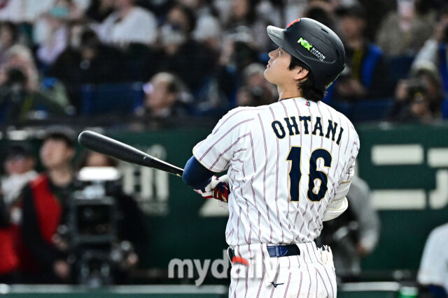 7일 일본 도쿄돔에서 열린 2026 월드 베이스볼 클래식(WBC) 조별리그 한국-일본 경기. 오타니가 3회말 1사에 동점 솔로포를 치고 있다./도쿄(일본)=한혁승 기자 hanfoto@mydaily.co.kr