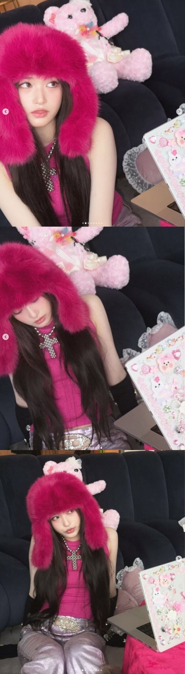 걸그룹 아이브(IVE)의 막내 이서가 독보적인 패션 감각과 인형 같은 비주얼을 뽐내며 팬들의 시선을 사로잡았다./이서 소셜미디어