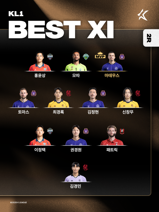 하나은행 K리그1 2026 2라운드 베스트11./프로축구연맹