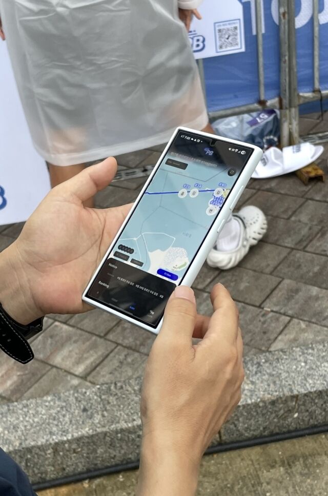 한 러너가 myPB를 이용하고 있다. /스포노베이션 제공