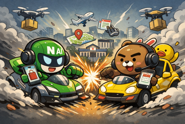 네이버와 카카오가 검색·커머스와 메신저 플랫폼을 기반으로 실행형 인공지능을 전면에 내세우고 있다. /AI 생성 이미지