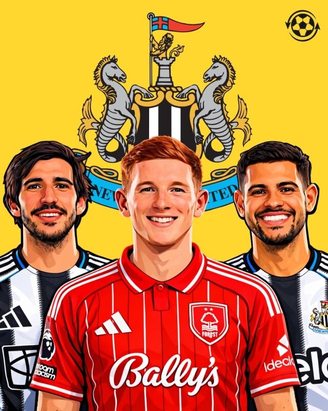 왼쪽부터 산드로 토날리, 엘리엇 앤더슨, 브루노 기마랑이스/Transfer News Live