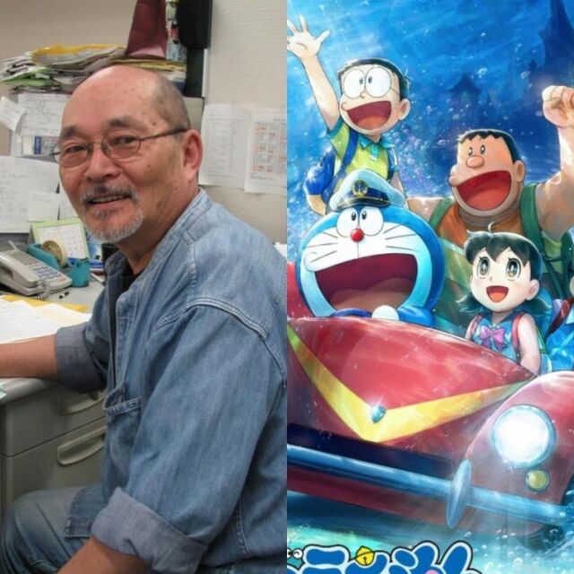 고(故) 시바야마 츠토무, '도라에몽 노비타의 해저귀암성' 포스터 / 야후 재팬, 영화 도라에몽 제작위원회