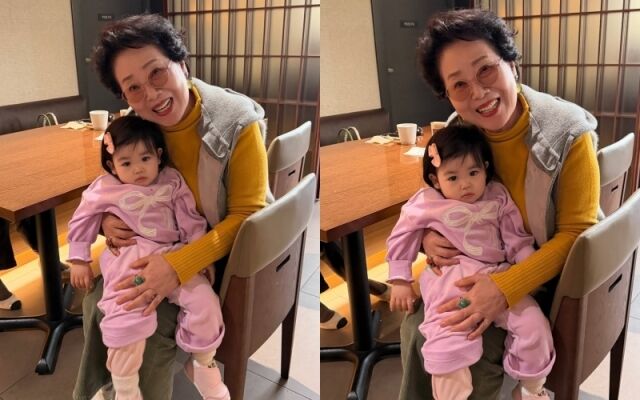 방송인 박수홍 딸 재이(왼쪽)와 배우 선우용여가 훈훈한 투샷을 남겼다. / 박수홍 소셜미디어