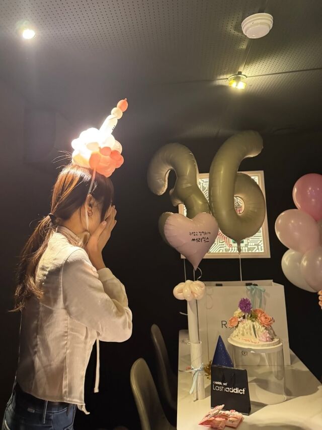 서하얀이 화려한 생일 파티 현장을 공개했다. / 서하얀 SNS