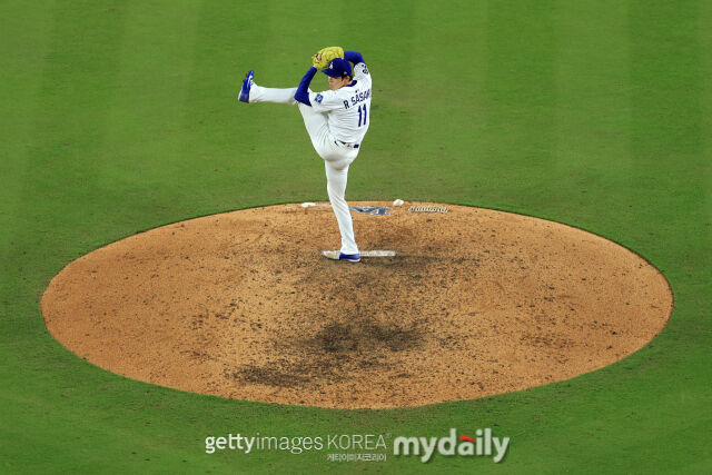 사사키 로키의 투구 폼./게티이미지코리아