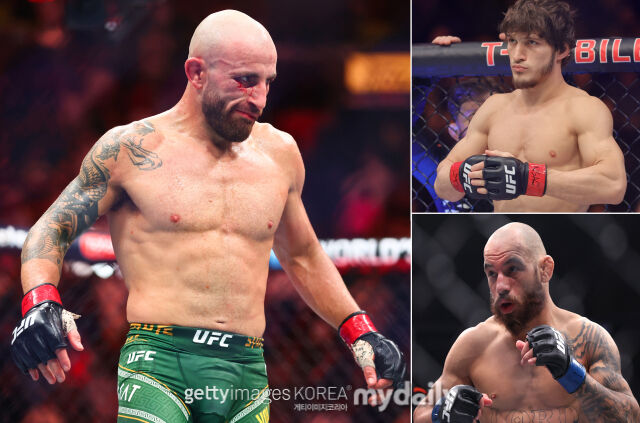 볼카노프스키(왼쪽)가 예블로예프(오른쪽 위)와 제앙 실바와 타이틀전에 대한 생각을 밝혔다. /게티이미지코리아