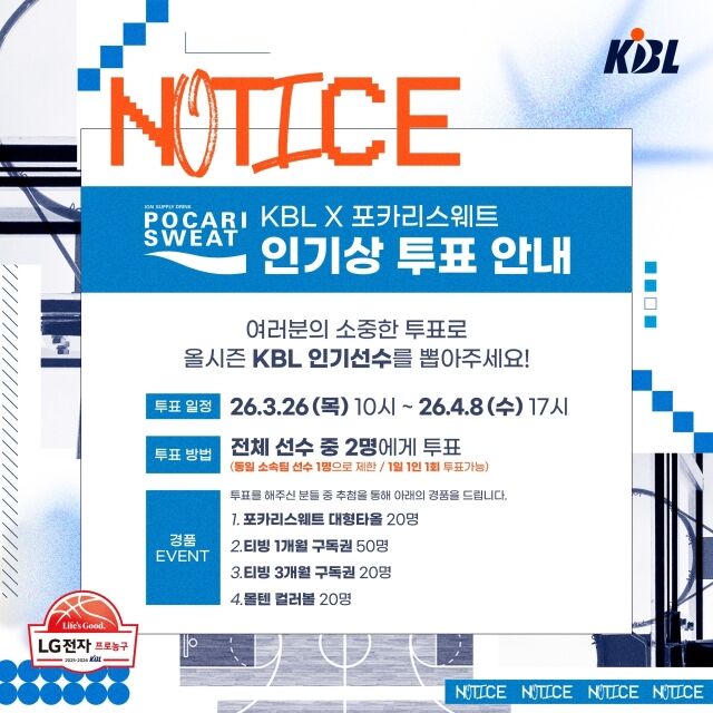 KBL 포카리스웨트인기상/KBL