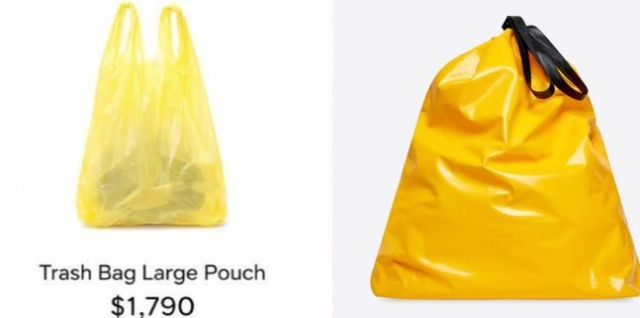 소셜미디어에서 공유된 비닐봉투(왼쪽)와 실제 발렌시아가에서 출시했던 가방. /소셜미디어, 발렌시아가 공식 홈페이지