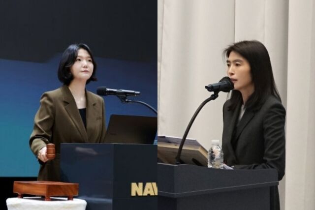 최수연 네이버 대표(왼쪽), 정신아 카카오 대표. /각사