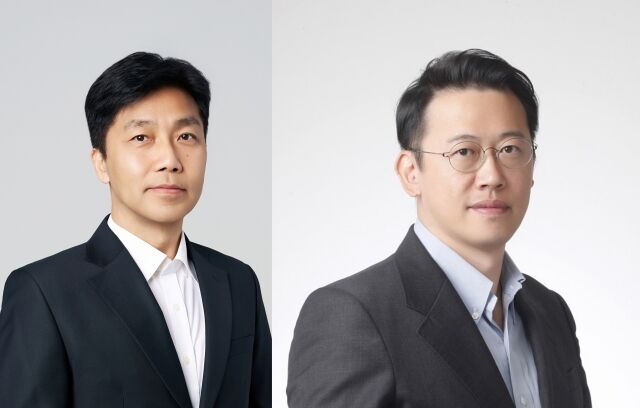 한상규 대표(왼쪽), 박상근 대표. /신라젠