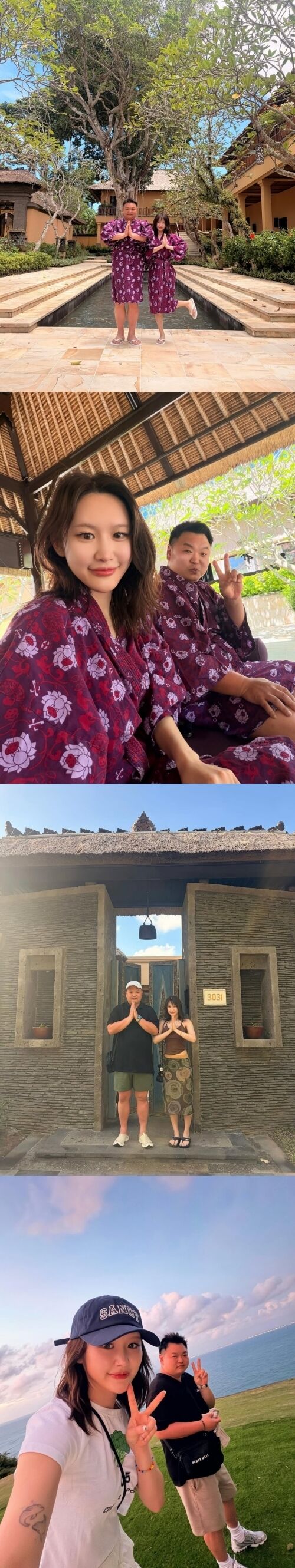 배우 고규필(왼쪽)과 가수 에이민이 결혼 3년 만에 발리로 신혼여행을 떠났다. / 에이민 소셜미디어