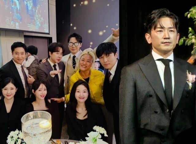 그룹 신화 멤버들이 이민우 결혼식에서 모였다. / 사진작가 조선희 및 방송인 장성규 소셜미디어