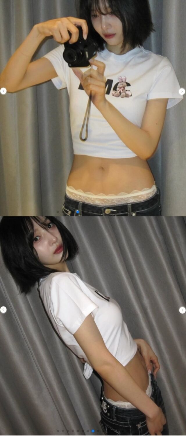 조이는 지난달 31일 자신의 SNS 계정에 검은색 하트 이모티콘과 더불어 여러 장의 사진을 게재했다./조이 소셜미디어