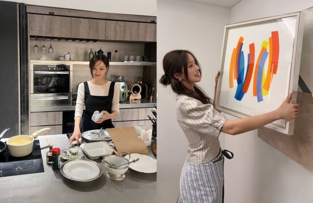 그룹 티아라 출신 효민이 한남동의 새 보금자리에서 역대급 인맥을 자랑하며 새댁으로서의 면모를 뽐냈다./효민 소셜미디어