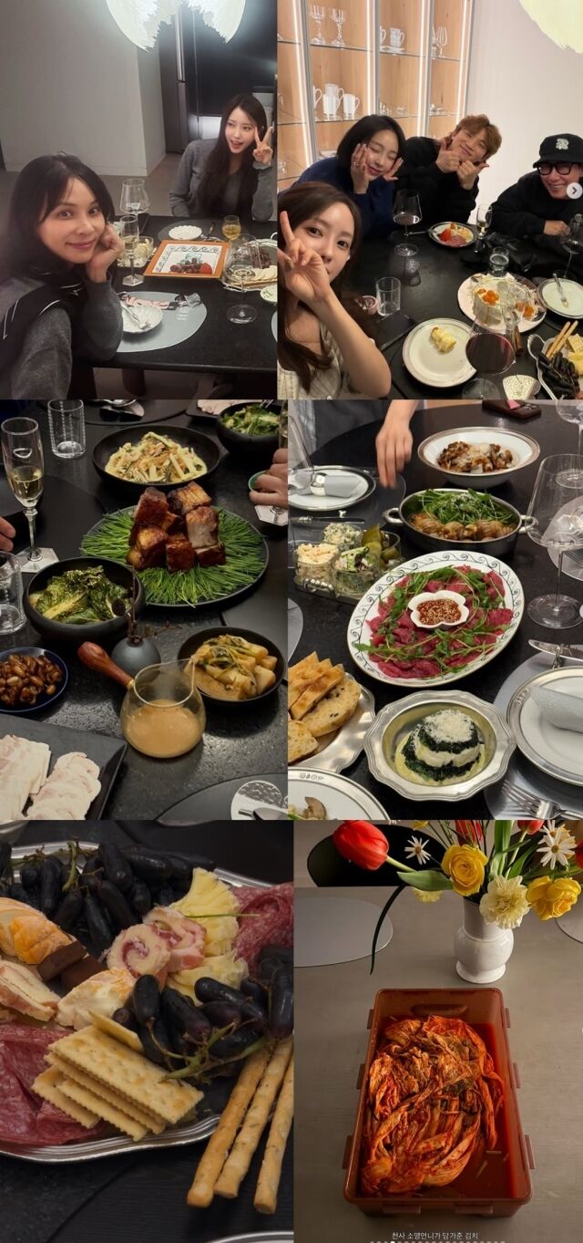 효민 집들이에는 배우 고소영을 필두로 가수 윤종신, 빅뱅 대성, 배우 예원 등 연예계 선후배들이 총출동해 자리를 빛냈다./효민 소셜미디어