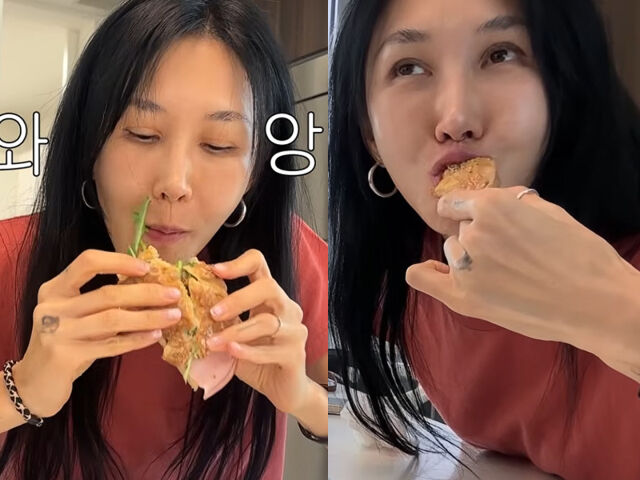 윤혜진은 수준급 요리 실력을 선보여 보는 이들을 놀라게 했다. / 유튜브 '윤혜진의 What see TV'