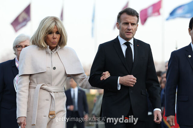 한국을 찾은 마크롱 대통령 부부 / 게티이미지코리아