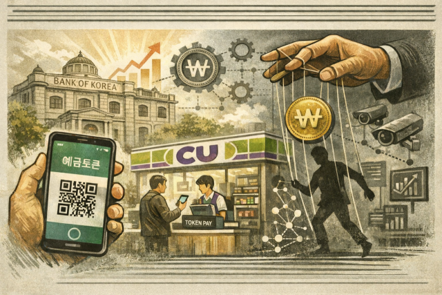 편의성과 통제 가능성이 공존하는 예금 토큰 결제 구조를 상징적으로 표현한 이미지 /챗GPT 생성 이미지