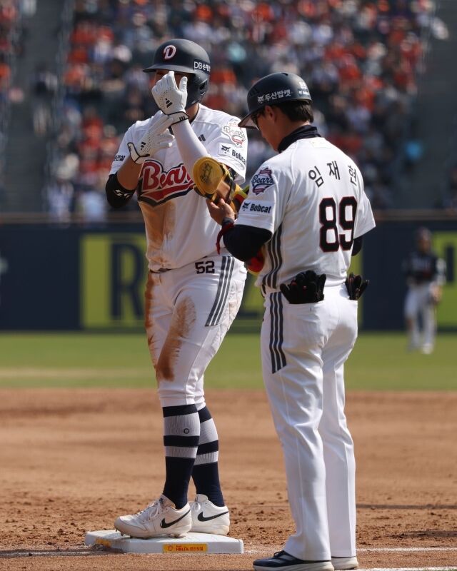 지난 시즌 황준서에게 홈런을 날렸던 박준순./두산 베어스