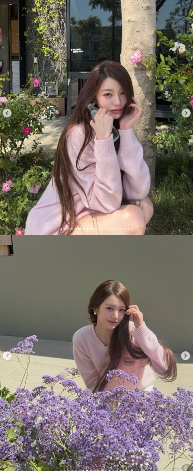 그룹 아이브(IVE) 장원영이 '봄의 여신'으로 변신해 팬들의 마음을 설레게 했다./장원영 소셜미디어