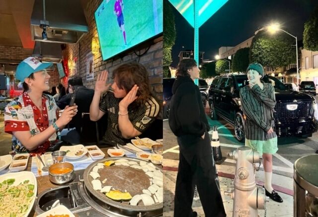 그룹 빅뱅 멤버 지드래곤과 대성이 환한 미소를 짓고 있다. / 지드래곤 부계정 소셜미디어