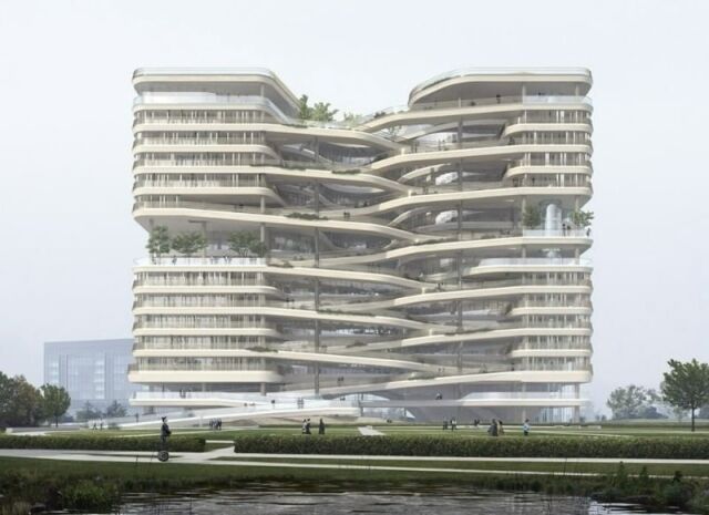 하나금융그룹이 올 하반기 입주할 인천 청라 하나드림타운 본사 조감도. /하나금융