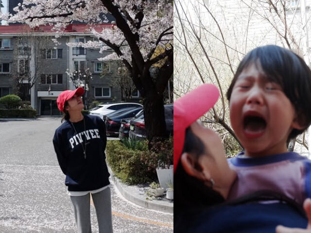 전혜빈은 아들과 벚꽃 구경을 하며 행복한 시간을 보냈다. / 전혜빈 소셜미디어