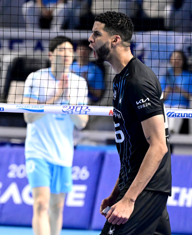 현대캐피탈 레오가 포효하고 있다 / 한국배구연맹(KOVO)