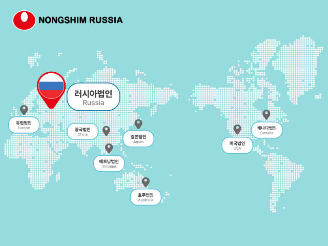 농심 해외법인 지도. /농심