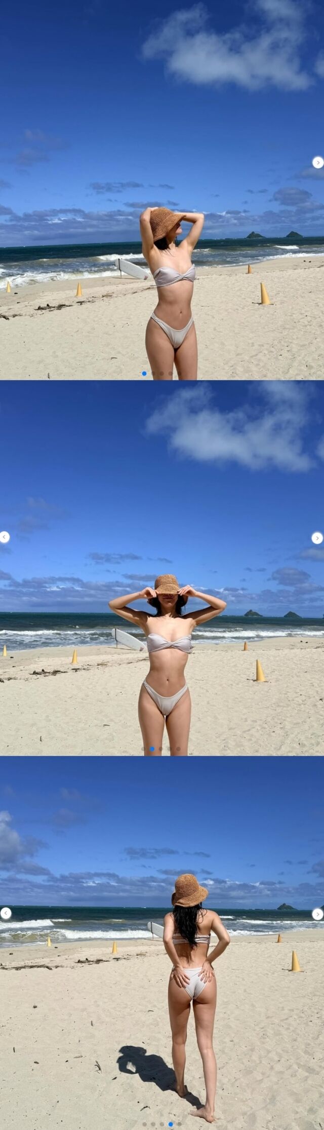 걸그룹 마마무의 멤버 솔라가 하와이의 푸른 해변에서 여유로운 휴가를 만끽하는 모습을 공개해 화제다. /솔라 소셜미디어