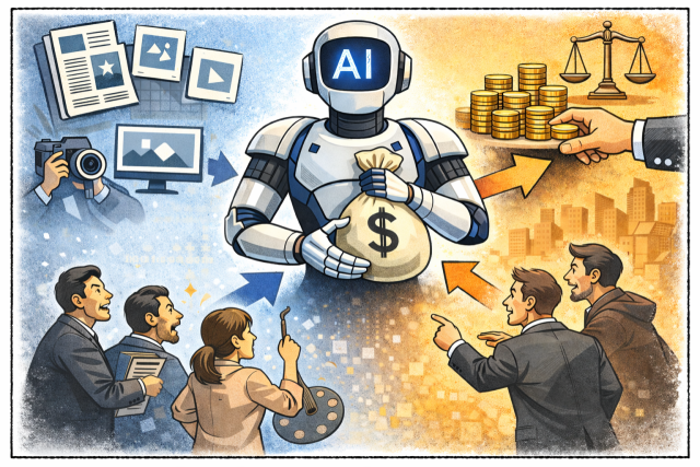 AI 저작권을 주제로 AI가 생성한 이미지. /AI 생성 이미지