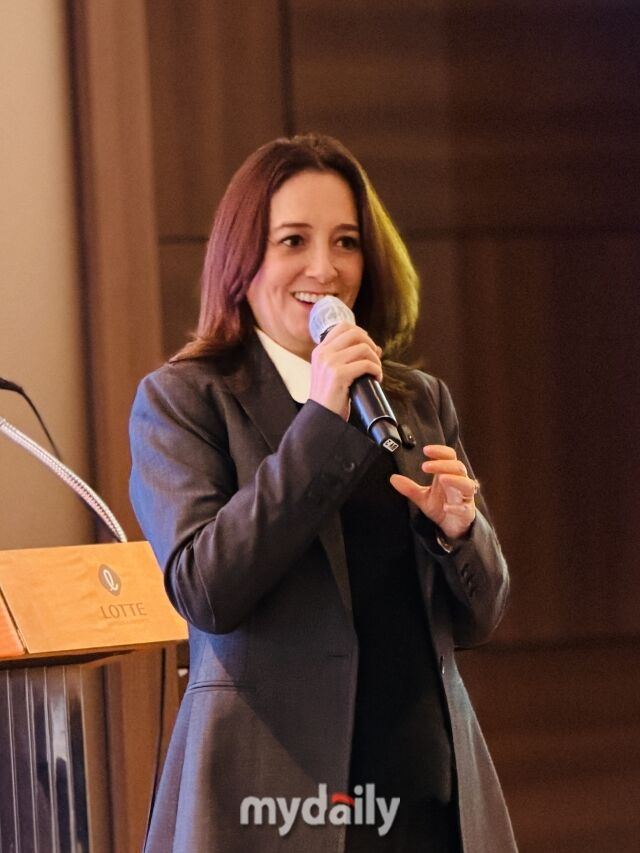 마리카르멘 마르티네스 멕시코 누에보레온주 관광장관이 10일 오전 서울 중구의 롯데호텔에서 진행된 누에보레온주 홍보 행사에 참여했다./롯데호텔 = 최병진 기자