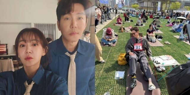 배우 심이영이 남편 최원영의 멍때리기 대회 2등 소식을 전했다. / 심이영 소셜미디어