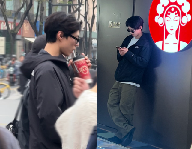 중국 상하이에서 박보검의 목격담과 사진이 뜨거운 관심을 받고 있다. / 온라인 커뮤니티 캡처