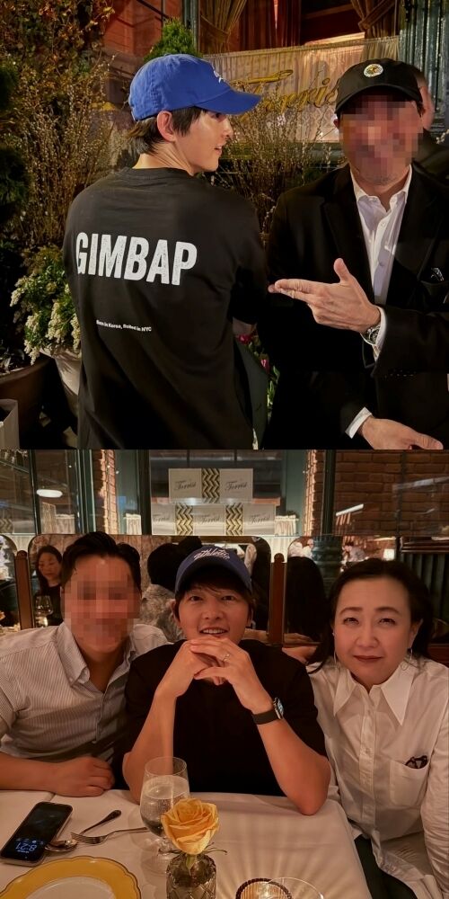 배우 송중기가 미국에서 작가 이민진과 만남을 가졌다. / 이민진 소셜미디어