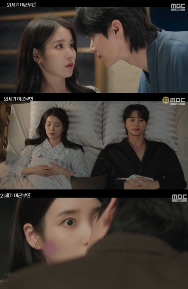 변우석과 아이유가 국가적 여론을 뒤흔드는 파격적인 로맨스의 서막을 올렸다./MBC '21세기 대군부인'