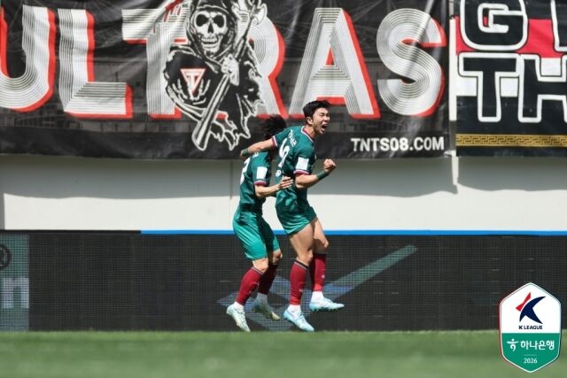 선제골을 기록한 유강현/한국프로축구연맹