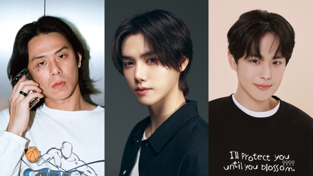 시구자 빈지노, 크래비티 민희, 최병찬(왼쪽부터)./KIA 타이거즈