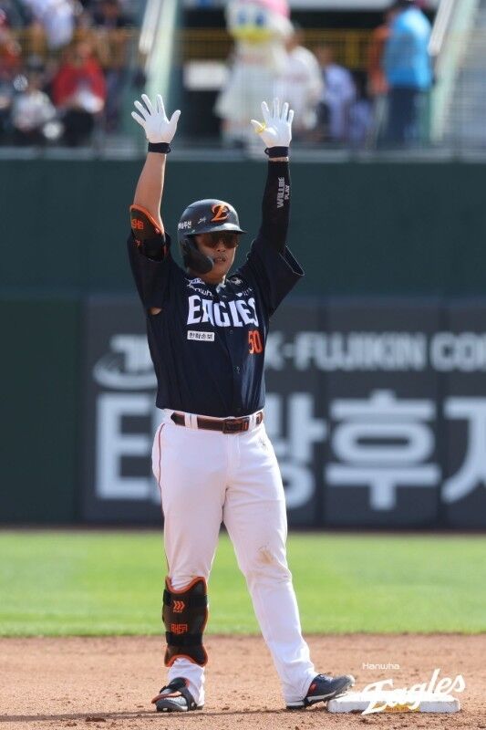 좋은 타격감을 과시한 강백호./한화 이글스