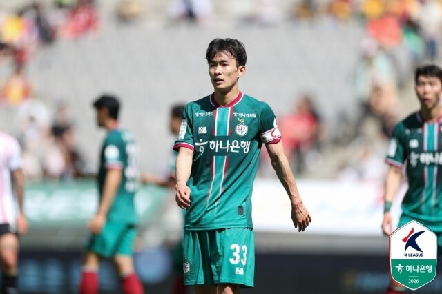 김문환(대전 하나시티즌)이 지난 18일 서울월드컵경기장에서 FC서울과의 경기를 치르고 있다./한국프로축구연맹 제공