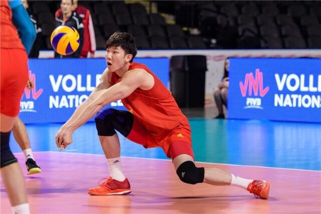 중국 대표팀 소속으로 VNL에 참가한 리우 리빈./Volleyballworld