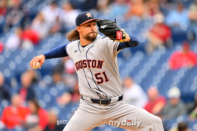 라이언 와이스가 22일 클리블랜드 가디언즈와 경기서 선발 등판해 투구하고 있다./게티이미지코리아