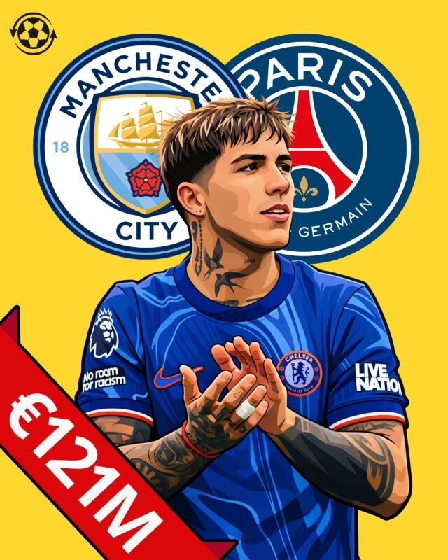 파리 생제르망(PSG)과 맨체스터 시티가 엔조 페르난데스(첼시) 영입에 관심을 보이고 있다./Transfer News Live 제공