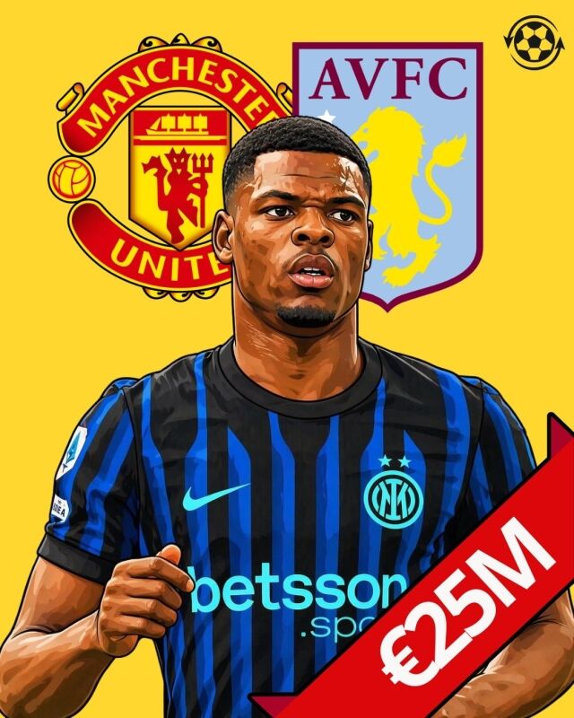 맨체스터 유나이티드와 아스톤 빌라가 덴젤 둠프리스(인터밀란) 영입에 관심을 보이고 있다./Transfer News Live 제공