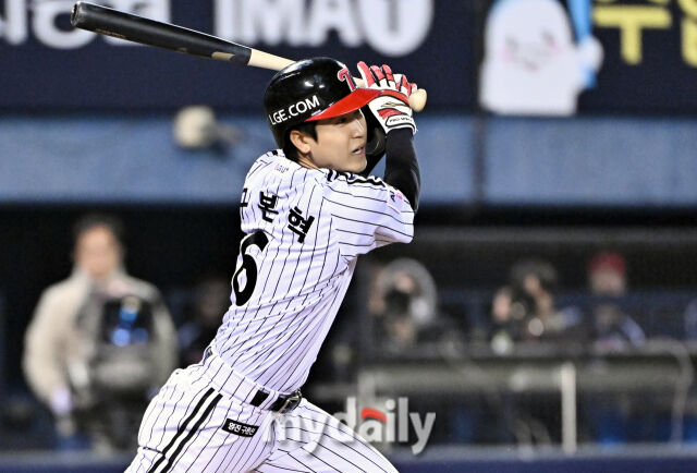 2일 경기에서의 구본혁. 구본혁은 지난 시즌 최승용에게 강했다./마이데일리