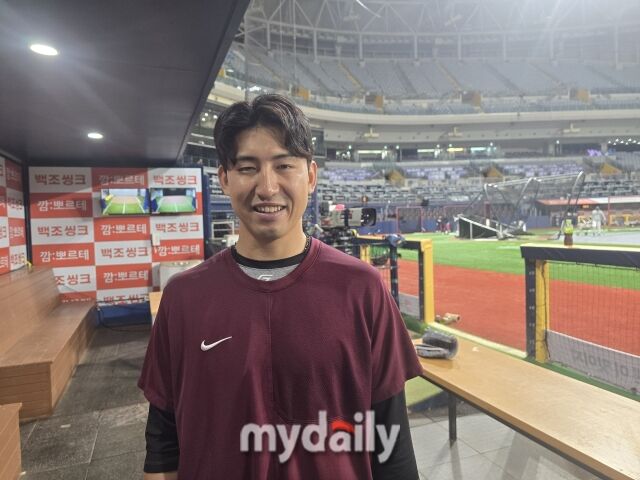 키움 히어로즈 카나쿠보 유토가 23일 서울 고척스카이돔에서 열릴 NC 다이노스전을 앞두고 인터뷰하고 있다./고척=김진성 기자 kkomag@mydaily.co.kr