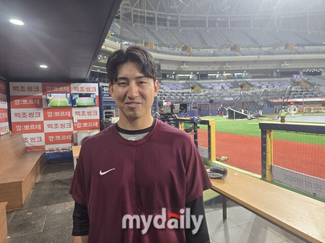 키움 카나쿠보 유토가 23일 서울 고척스카이돔에서 열릴 NC 다이노스전을 앞두고 인터뷰하고 있다./고척=김진성 기자 kkomag@mydaily.co.kr