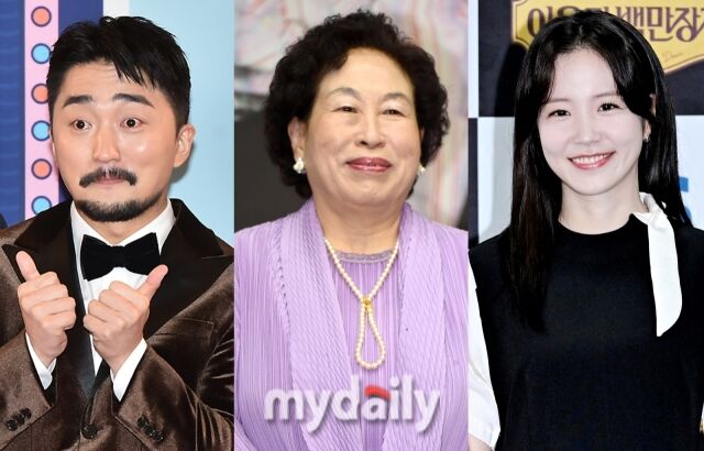 방송인 유병재, 배우 전원주, 아나운서 출신 방송인 장예원/마이데일리 DB